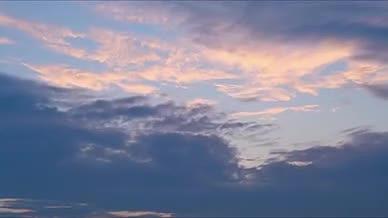 4K延时云彩傍晚天空云朵云海夕阳视频的预览图